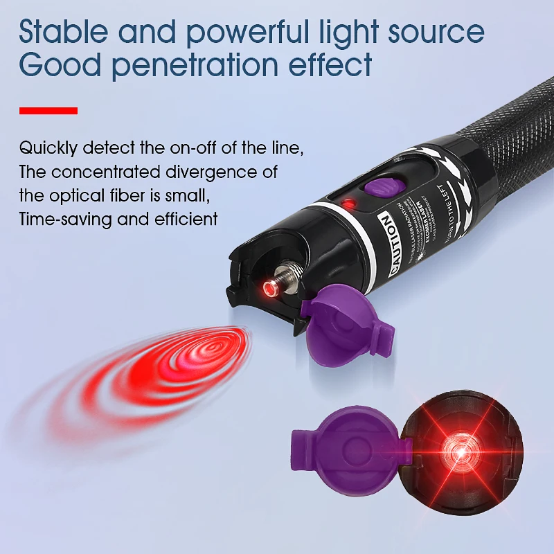Localisateur visuel de défaut laser, testeur de câble à fibre optique, portée 10km-50km, VFL, 50MW, 30MW, 10MW, 5MW