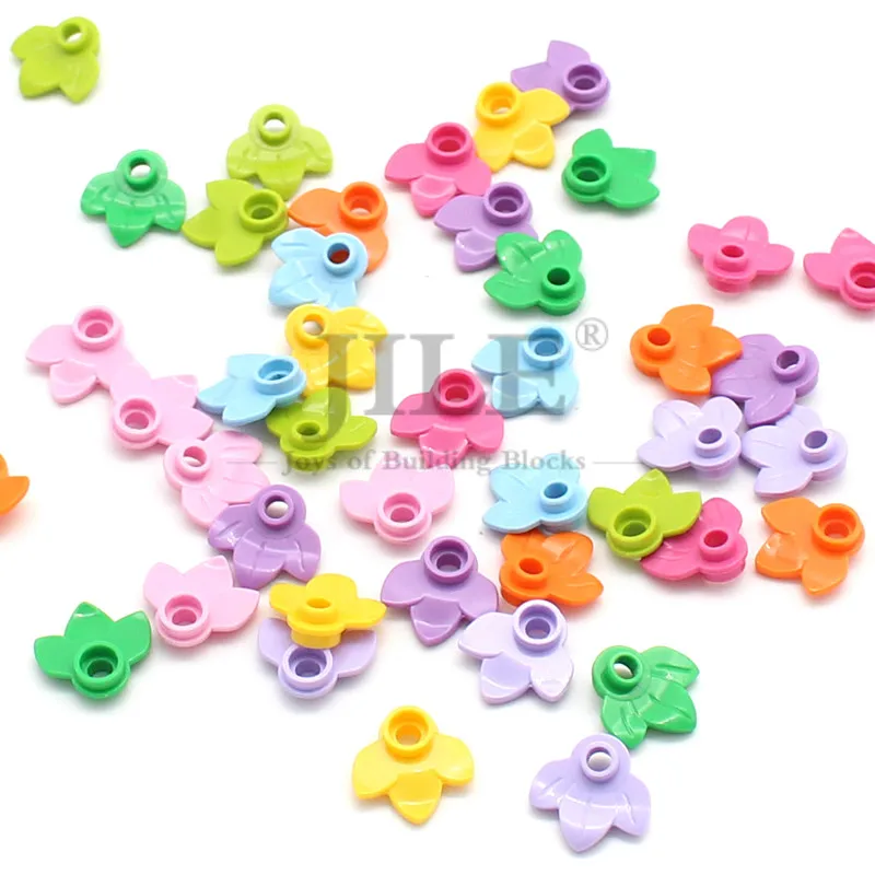 50 adet Moc bitki plaka yuvarlak 1x1 ile 3 bırakır 32607 DIY Enlighten yapı taşları tuğla uyumlu araya parçaları sokak görünümü