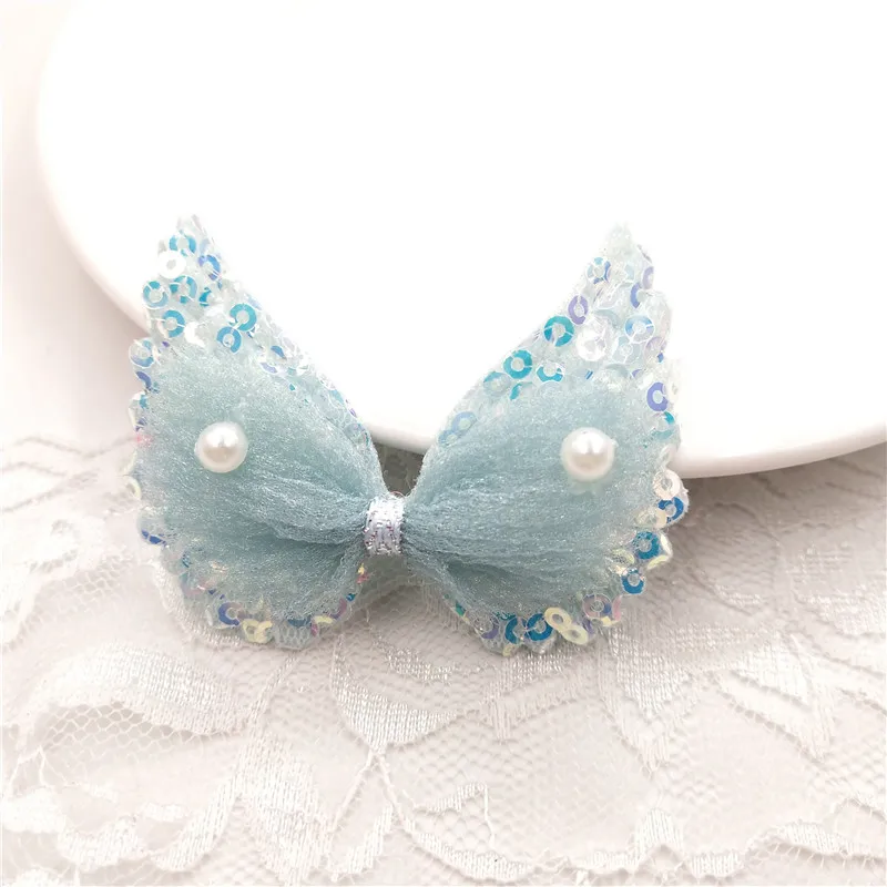 10pcs/lot 4.5*6cm Angel wing bowknot Appliques for Children Headwear Hair clip Accessories and Garment Accessories