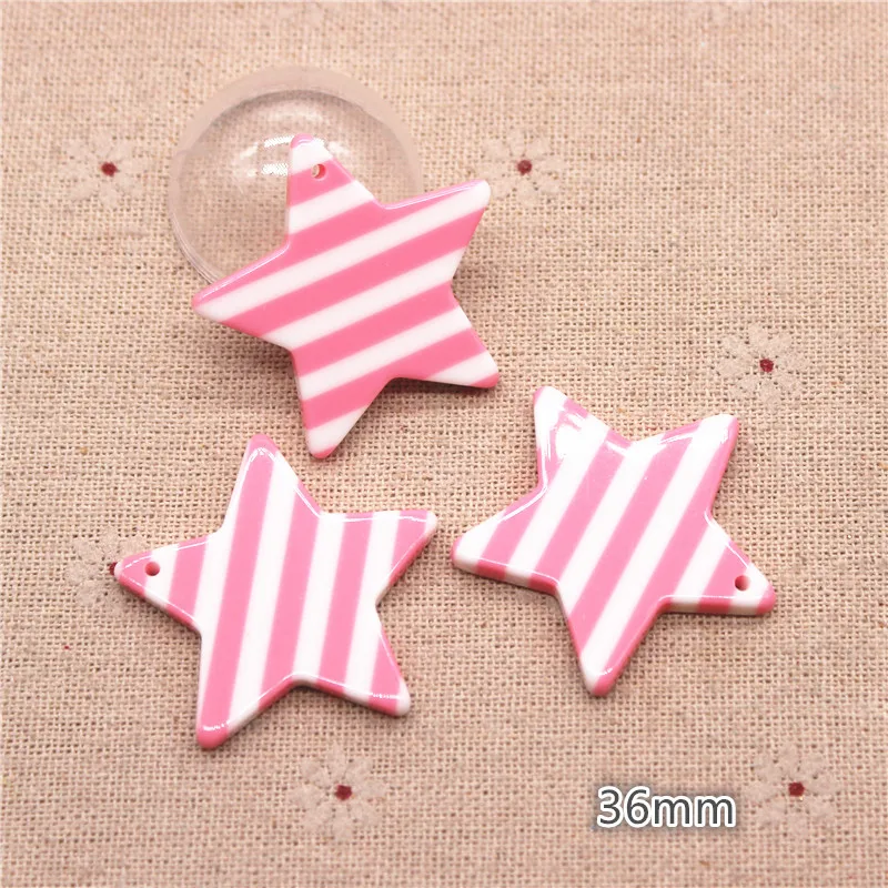 10pcs 36mm Mix Colors Resin Strip Star Flatback Cabochon DIY Home decoration Craft Scapbooking/Jewelry Accessories