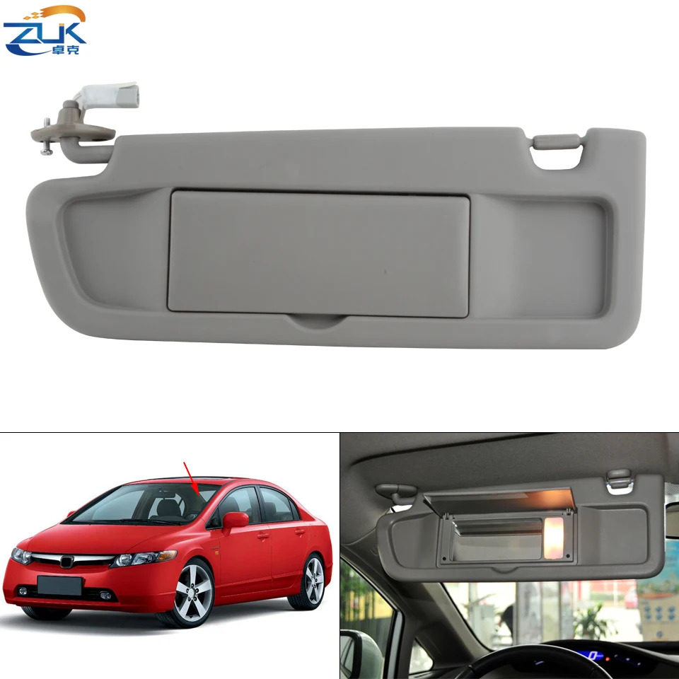 

ZUK Genuine Front Left Driver Side Sunvisor For HONDA CIVIC FA1 FD1 FD2 2006 2007 2008 2009 2010 2011 For Left Hand Drive Cars