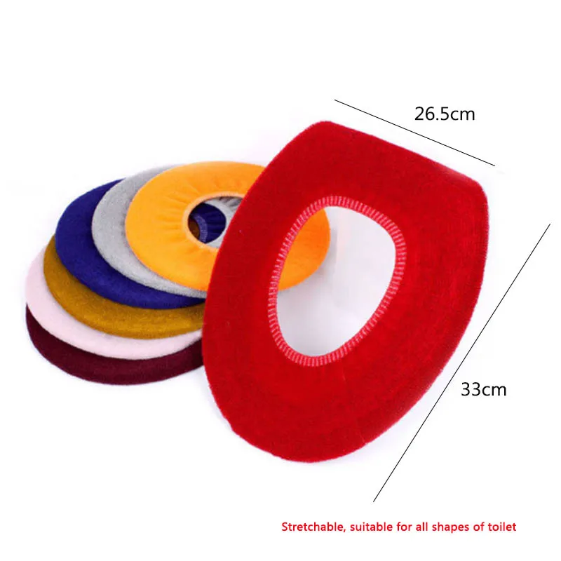 1Pcs Soft Cushion Random Colors Toilet Seat Cover Washable O-type Warm Closestool Protector Bathroom Decor