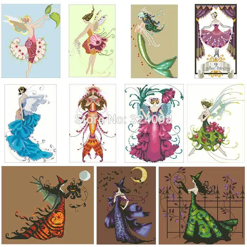 Fairy series patterns Counted Cross Stitch 14CT DIY wholesale Chinese Cross Stitch Kits Embroidery Needlework Sets