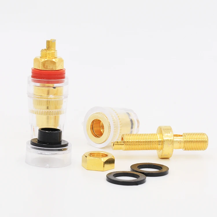 Audiocrast BP004 Trong Suốt Viền Mạ Vàng 5Mm 5 Cách Liên Kết Bài Ngắn Ren Thiết Bị Đầu Cuối Cho Loa CD Âm Thanh đắc