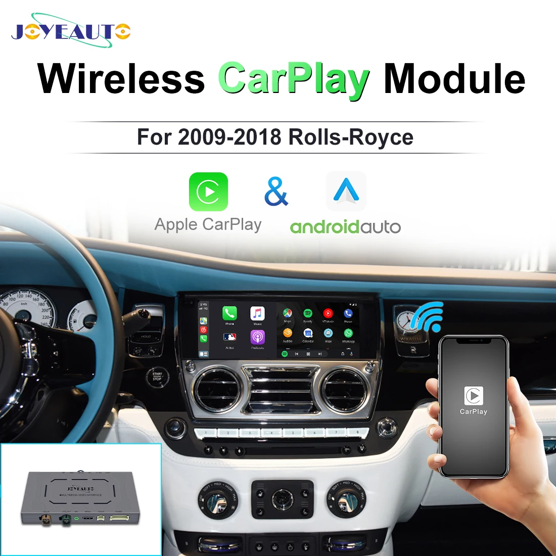 Joyeauto Wireless Apple CarPlay For Rolls Royce Dawn Cullinan Wraith Ghost Phantom CIC NBT EVO 2009 2018 Android Auto Module Box