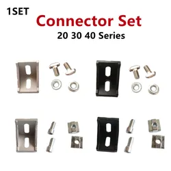 1Set  2028 3030 4040 Aluminum Profile Connector Set For 20 30 40 Series Corner Bracket Hex Flange Nuts T Bolt Screws Slide Nut