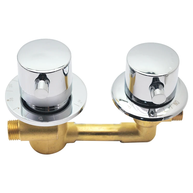 Brass Thermostatic Shower Faucet 1 Way Output Shower Room Diverter Control Shower Cabin Mixer Tap With ON/OFF Switch Valve