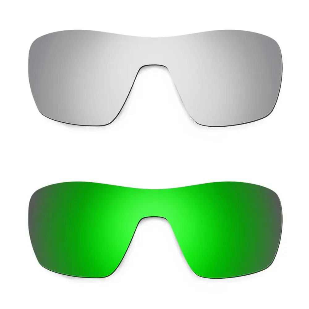 

HKUCO For Offshoot Sunglasses Replacement Polarized Lenses 2 Pairs - Silver & Green