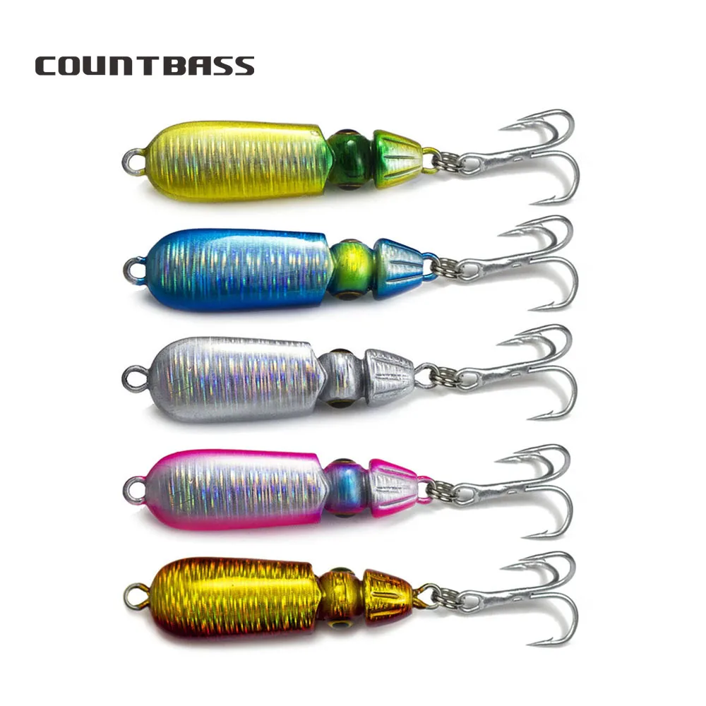 

Micro Fishing Jigs with treble hook, Metal Jig Lures, Sea Bass Jig, mini jigging lure 5pcs 8g 23g