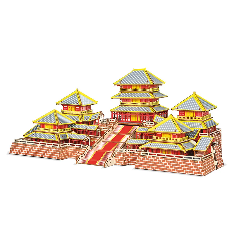 3D Wooden Puzzle DIY Toy Epang Palace Building Chinese Ancient Architecture Hand Work Girl Birthday Christmas Gift 1pc