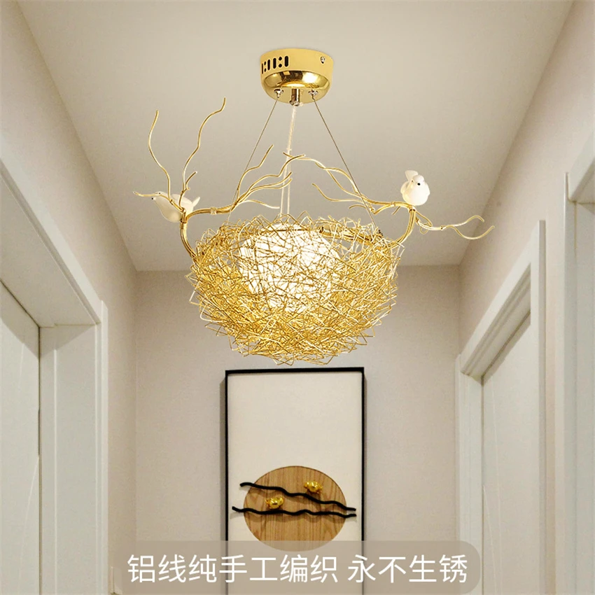 Nordic Bird's Nest aluminum pendant lights living room dining room lamp modern bar stairway balcony