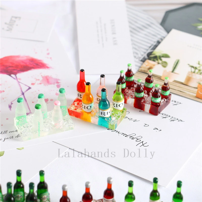 1set Diy Simulation Drink bottle, Wine bottle  Food Toys For Dollhouse  Kitchen Restaurant Decoration Materials Accessories