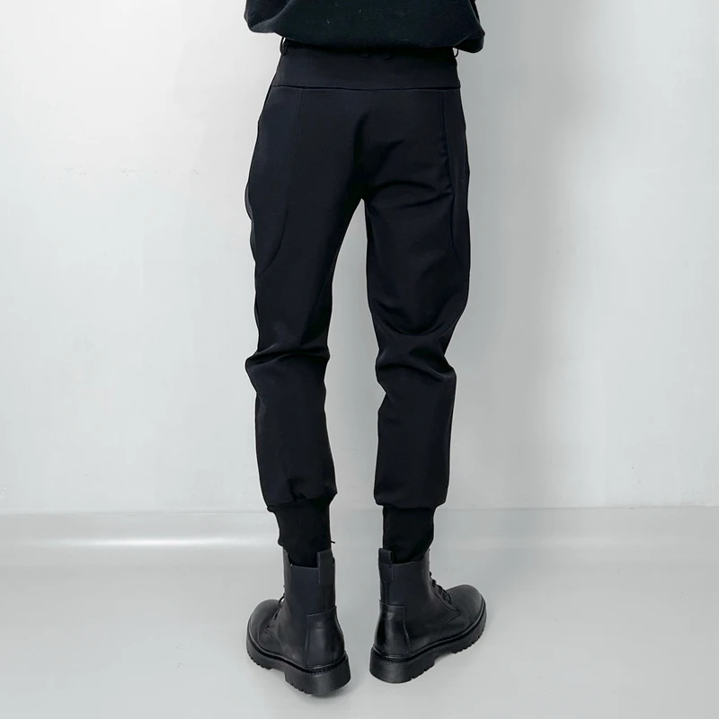 Men's New Classic Dark Fashion Trend Winter Korean Personalized Pocket Design Casual Slim Plus Size Harlan Pants