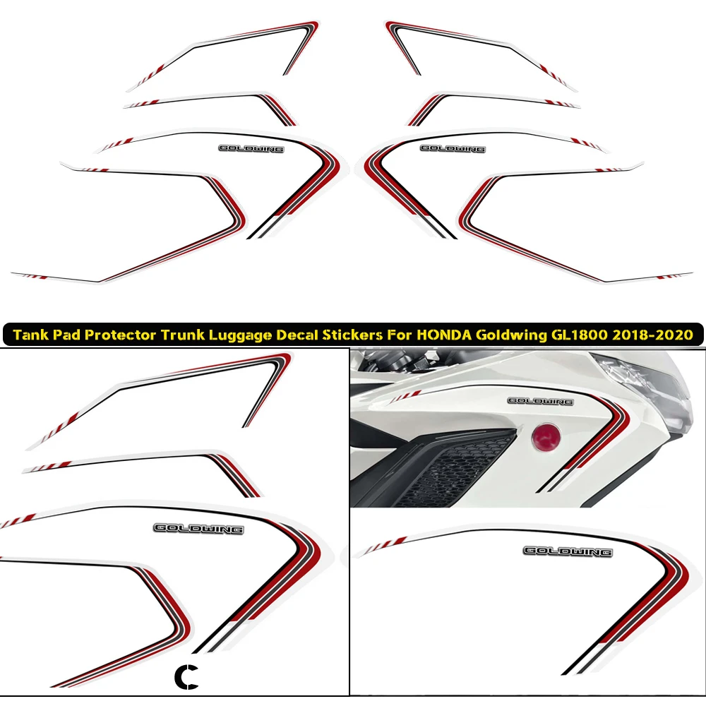 2020 New Design Red Motorcycle Touring Graphic Sticker Decal Kit Case for HONDA Goldwing GL1800 2018 2019 2020