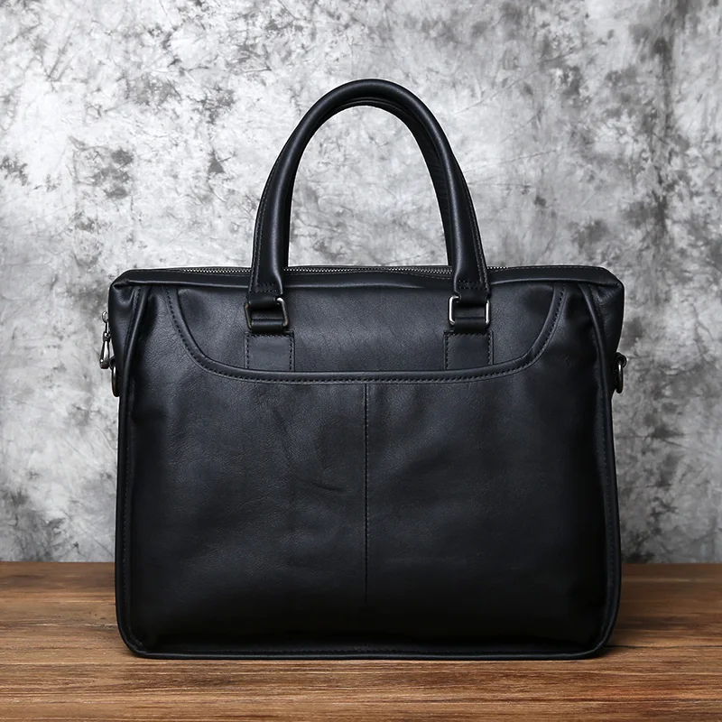 NZPJ Männer Echte Leder Business Handtasche Top Schicht Rindsleder Kreuz Abschnitt Büro Computer Tasche Schulter Messenger Aktentasche – Detail 5