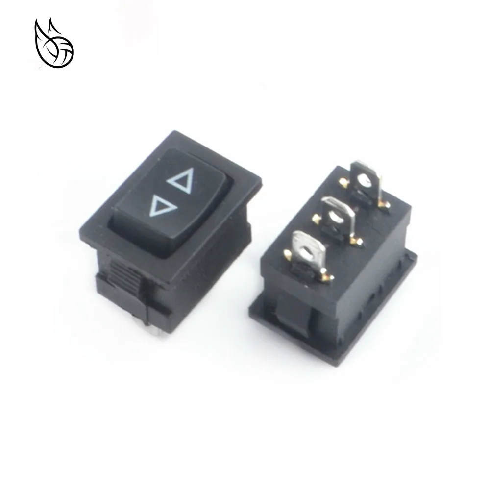 5PCS momentary rocker switch 3 flat pins,both sides spring return to middle after released,mom on - off - mom on