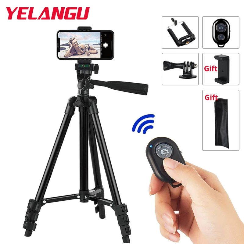 

Phone Tripod Portable CellPhone Holder for iPhone 13 Xiaomi Lightweight Camera Tripod Stand for Gopro DSLR with Remote Control