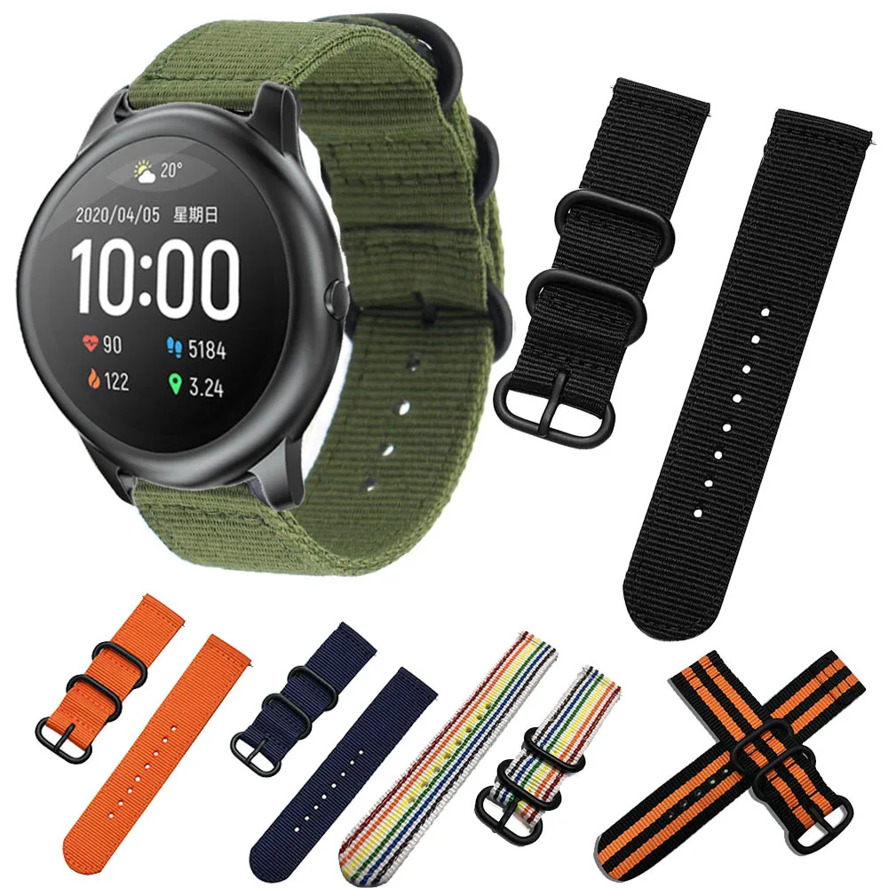 22 20mm nylon Watch Strap For Xiaomi haylou solar ls05 / For Garmin Vivoactive 4 3 wristband watchband bracelet For Huawei GT 2