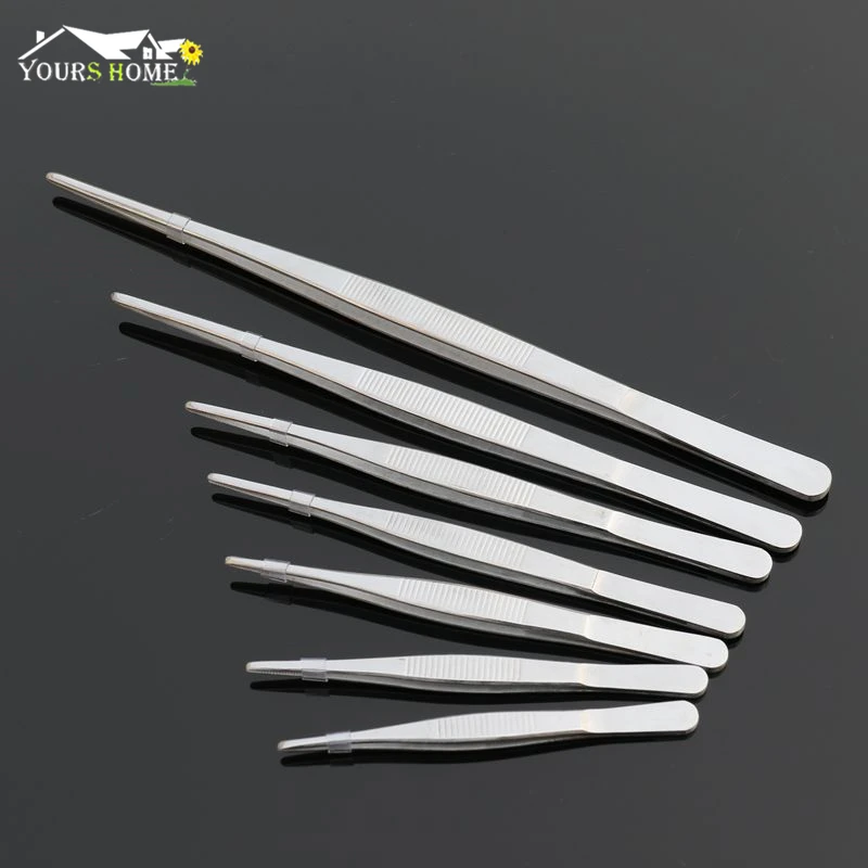 14/16/18/20/25/30cm Kitchen Cooking Medical Tweezers Stainless Steel Kitchen Seafood & bar Tweezer Food Tongs Tool Bar Accessory