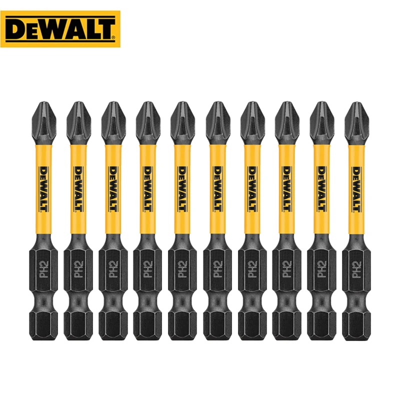 DEWALT PH2 25mm 57mm 63.5mm cacciavite elettrico Bit trapano avvitatore a percussione a lunga durata lavorazione del legno utensili elettrici originali Set di teste