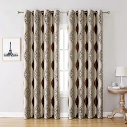 1 Piece Full Light Shading Blackout Curtain Modern Style Home Decor Geometric Pattern Window Curtain For Bedroom Living Room