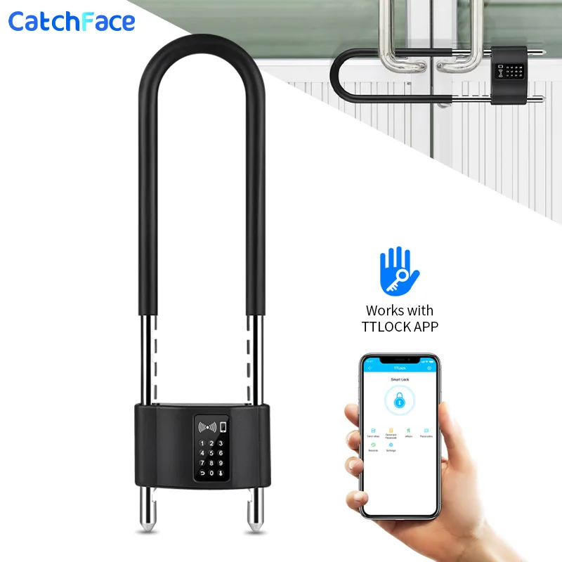 Waterproof Bluetooth APP Control Bicycle U Shape Lock Smart Bike Lock with TTlock APP Passcode Rfid Card Safe Digital Electronic