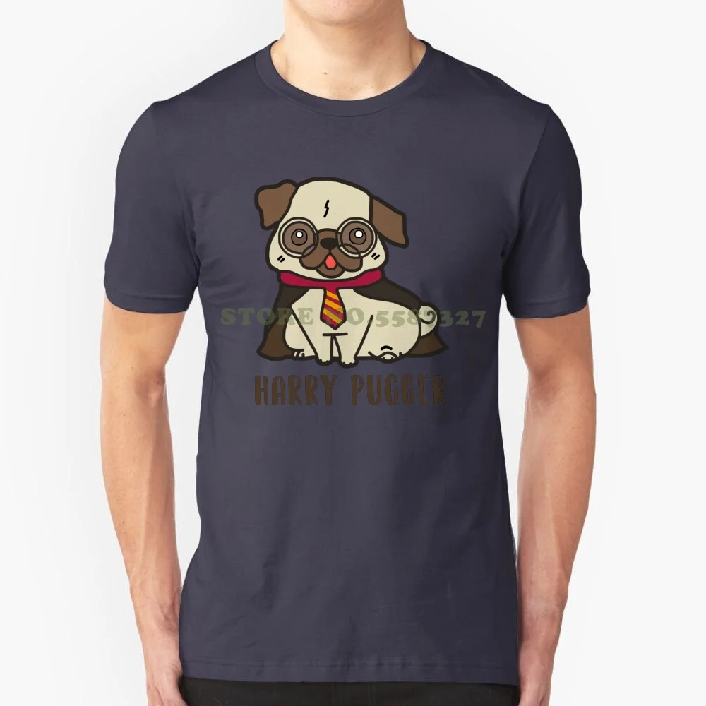 Harry Pugger For Funny Pug Lovers Cool Design Trendy T-Shirt Tee Pugger Pug Dog Pugs Cute Funny Animal Glasses Tie Adorable