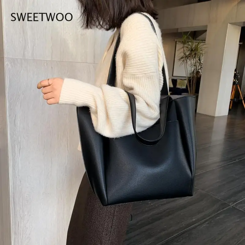 Hot Sale Large Women\'s Bag Large Capacity Shoulder Bags High Quality Pu Leather Shoulder Bags Ladies Wild Bags Sac A Main Femme