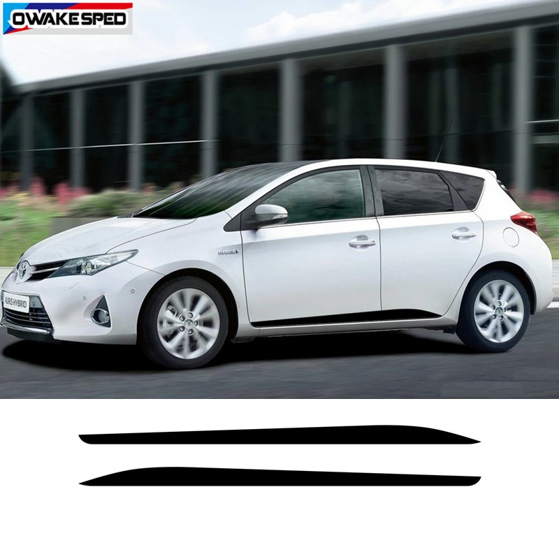 2pcs Sport Stripes Both Side Car Door Side Skirt Sticker For-Toyota AURIS 2013-2019 Racing Styling Auto Body Decor Vinyl Decals