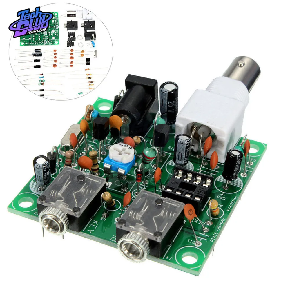 S-Pixie CW QRP Shortwave Radio Transceiver Radio 7.023-7.026 MHz Potentiometer Resistor Capacitor IC Chips DIY Kit Dropship