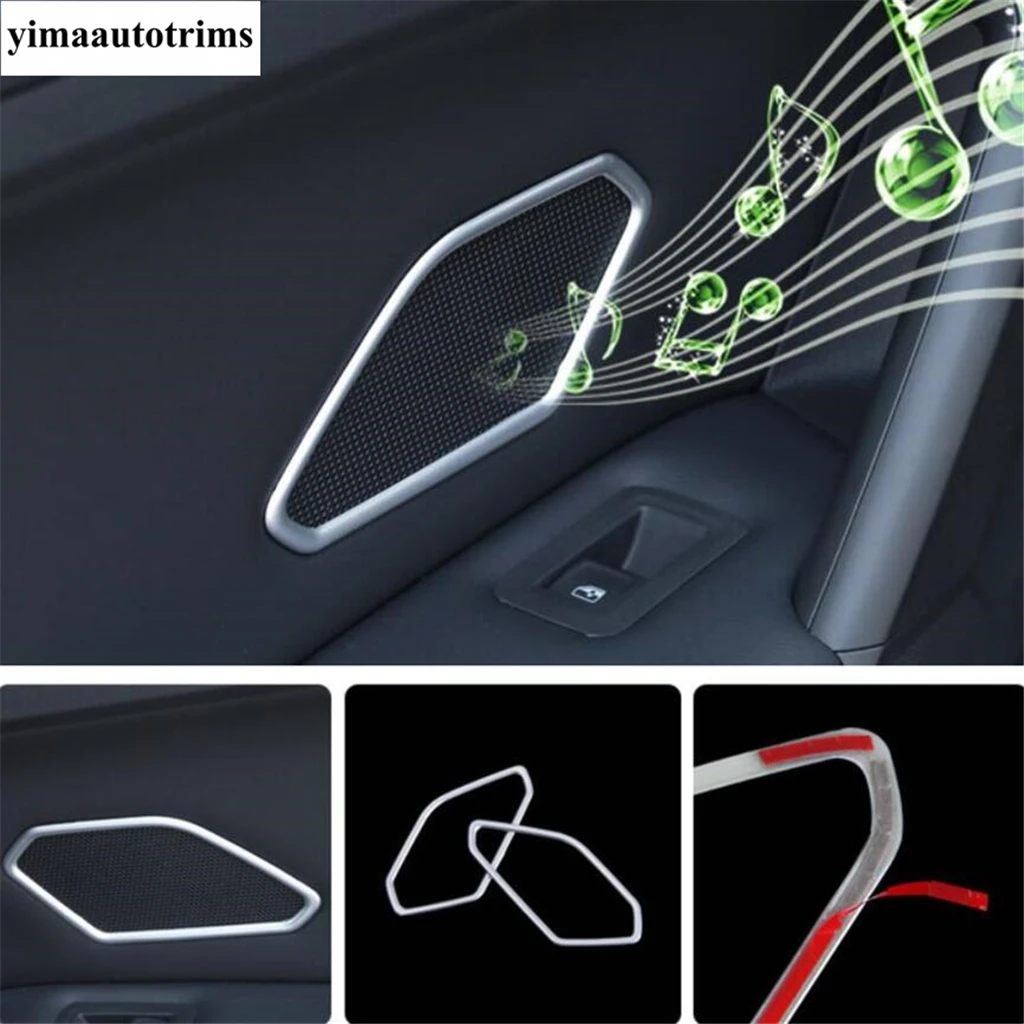 For Volkswagen VW Tiguan MK2 2016 - 2023 Back Door Speaker Decoration Cover Trim ABS Carbon Fiber / Matte Interior Accessories