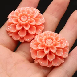 5Pcs Natural Corals Pendant Round Coral Flower Red Beads Charms For Jewelry Making DIY Bracelet Necklace Earring Accessories