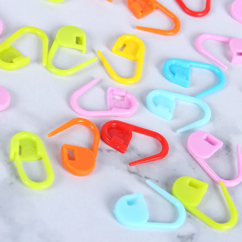 100Pcs Mix Color Small Plastic Sew Pin Knit Locking Stitch Markers Crochet Latch Knitting Tools Needle Clip Hook Sewing Tool