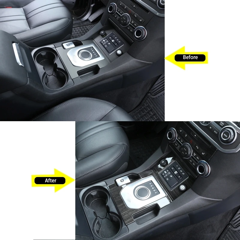 For Land Rover Discovery 4 LR4 2010-2016 Car Styling ABS Gloss Black Center Console Gear Shift Frame Cover Trim Accessories