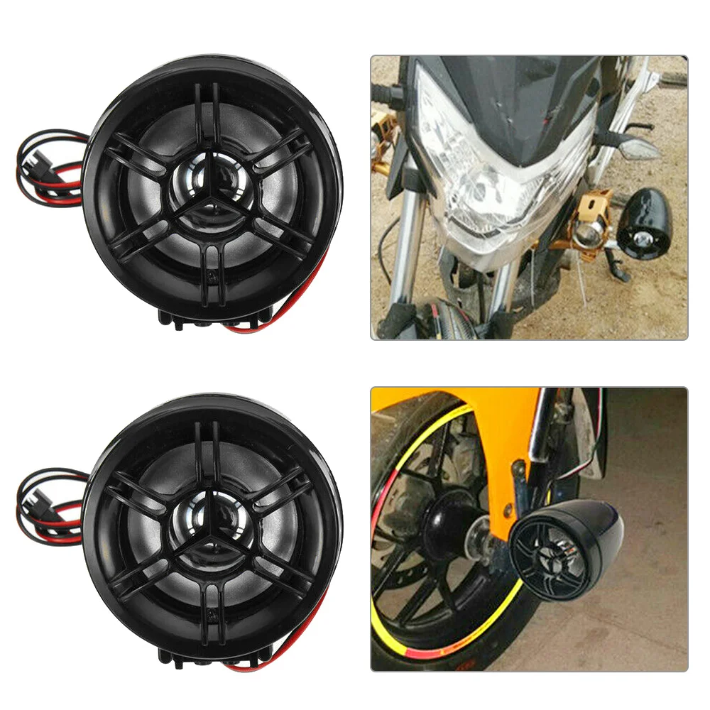 2pcs Motorcycle Sound System FM USB Bluetooth-compatible Audio Radio Stereo Speaker MP3 Music Player Scooter ATV Alarm