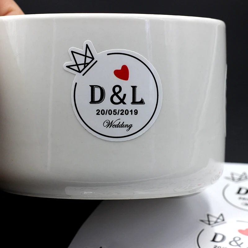 100PCS 3.5cm Wedding Stickers Customized Invitations Sealing Stickers Birthday Signs Photos Candy Gift Tags Stickers Waterproof