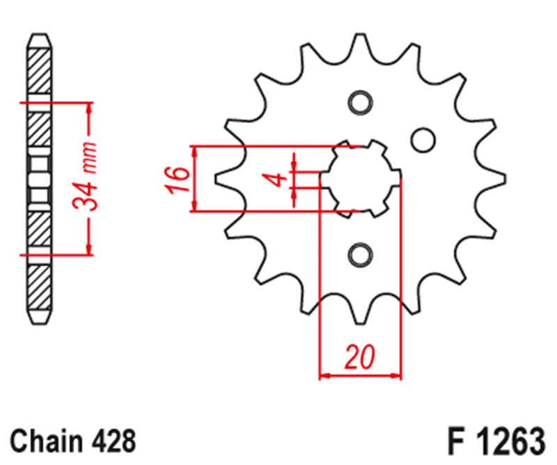 428 Motorcycle Front Sprocket For Yamaha XT200 XT225 Serow 225 92-07 FZR250 YZ80L YZ125 TZR80 RS100 DT125 76-87 AG175