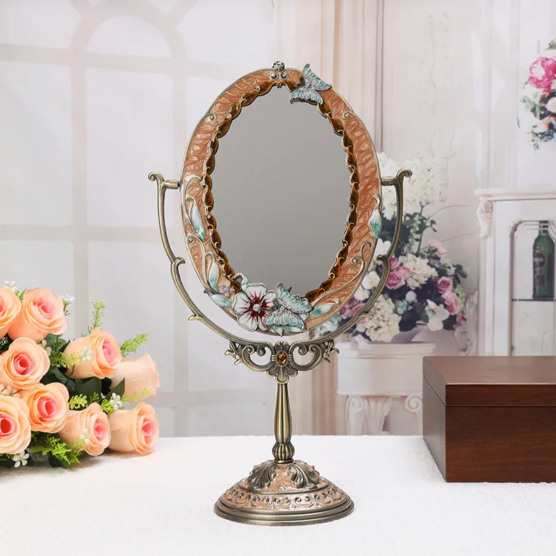 

360 degree rotating home decoration makeup mirror frame decorative table mirrors wedding decorative oval mirror J019