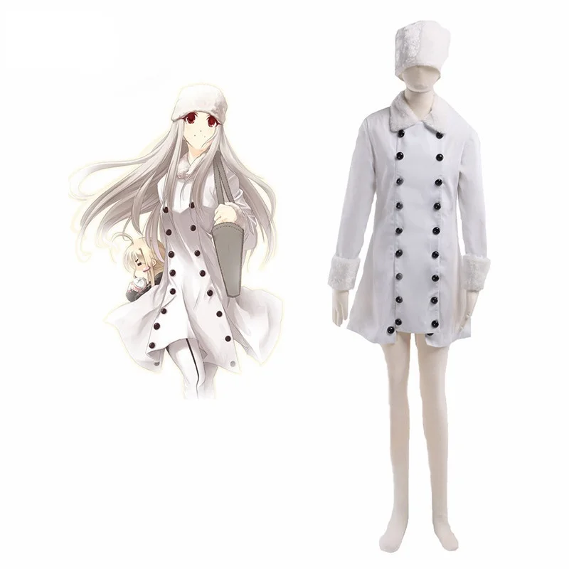 

Fate Zero Illyasviel von Einzbern Cosplay Costume White Hat Dress Halloween Cosplay Costume