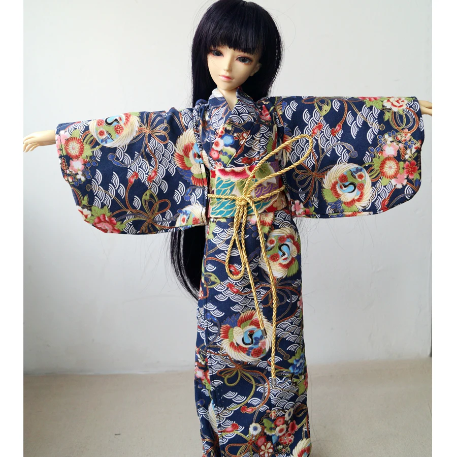 

OOAK Japan Style Kimono Dress For 1/4 17" 44cm 1/3 1/6 Tall Female BJD MSD Yosd DK DZ AOD DD Doll Free Shipping