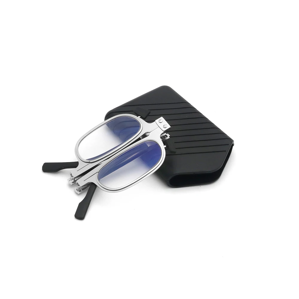 IENJOY Stainless Steel Reading Glasses Blue Light Blocking Eyeglasses Men Presbyopia Glasses Foldable Mini Eyeglasses Frame