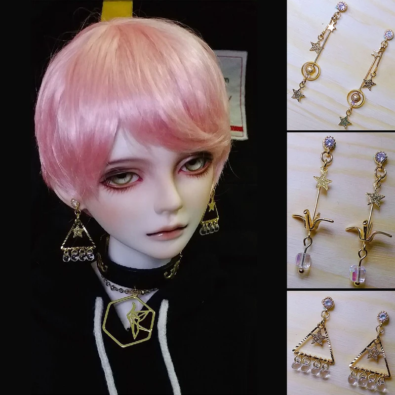 

D03-P661 children toy BJD DD SD MSD 1/3 uncle doll's Photo props Accessoriess star long earrings without pierced ears 1pair