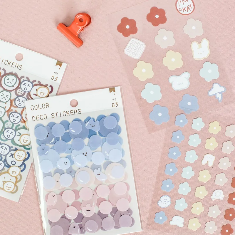 120pcs Salt Series Ins Basic Love Dot Sticker Photo Decoration Summer Creative hand account DIY Girl Material 3 sheets