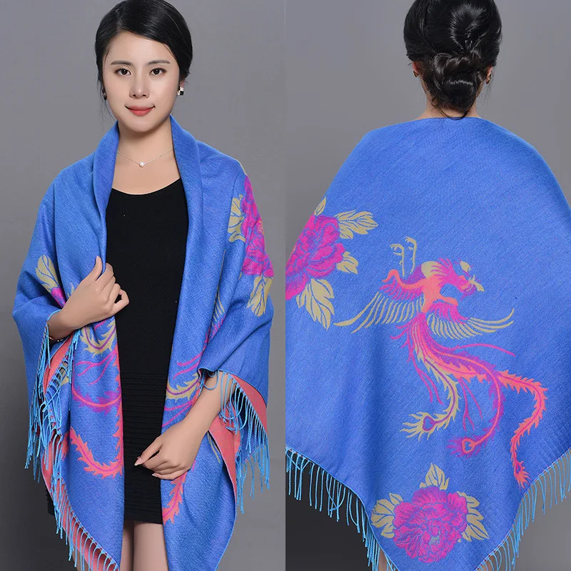 

Female cashmere-like oversized scarf autumn winter travel photography warm square scarfs shawl coat fashion all-match Schal