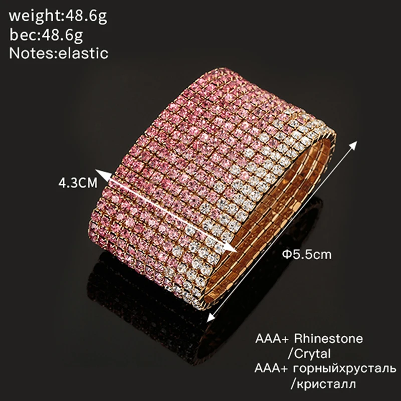 ใหม่แฟชั่น Rhinestone ความยืดหยุ่นกำไลและกำไล pulseras mujer YFJEWE กำไลใหญ่สำหรับอุปกรณ์เสริมสำหรับผู้หญิงของขวัญ B162