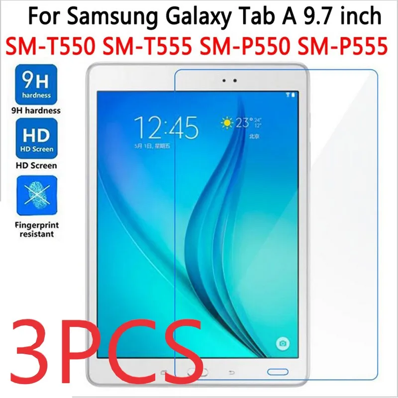 

3PCS Screen Protector For Samsung Galaxy Tab A 9.7 T550 T551 T555 Tempered Glass For SM-P550 9.7" Tablet Protective Film Cover