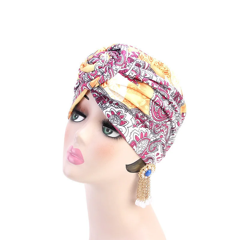 Afrikanische Druck Turban Hut für Frauen Scrunchies Knoten Headwrap Stretch Bandanas Party Headwear Damen Kopftuch Haar Zubehör – Detail 27