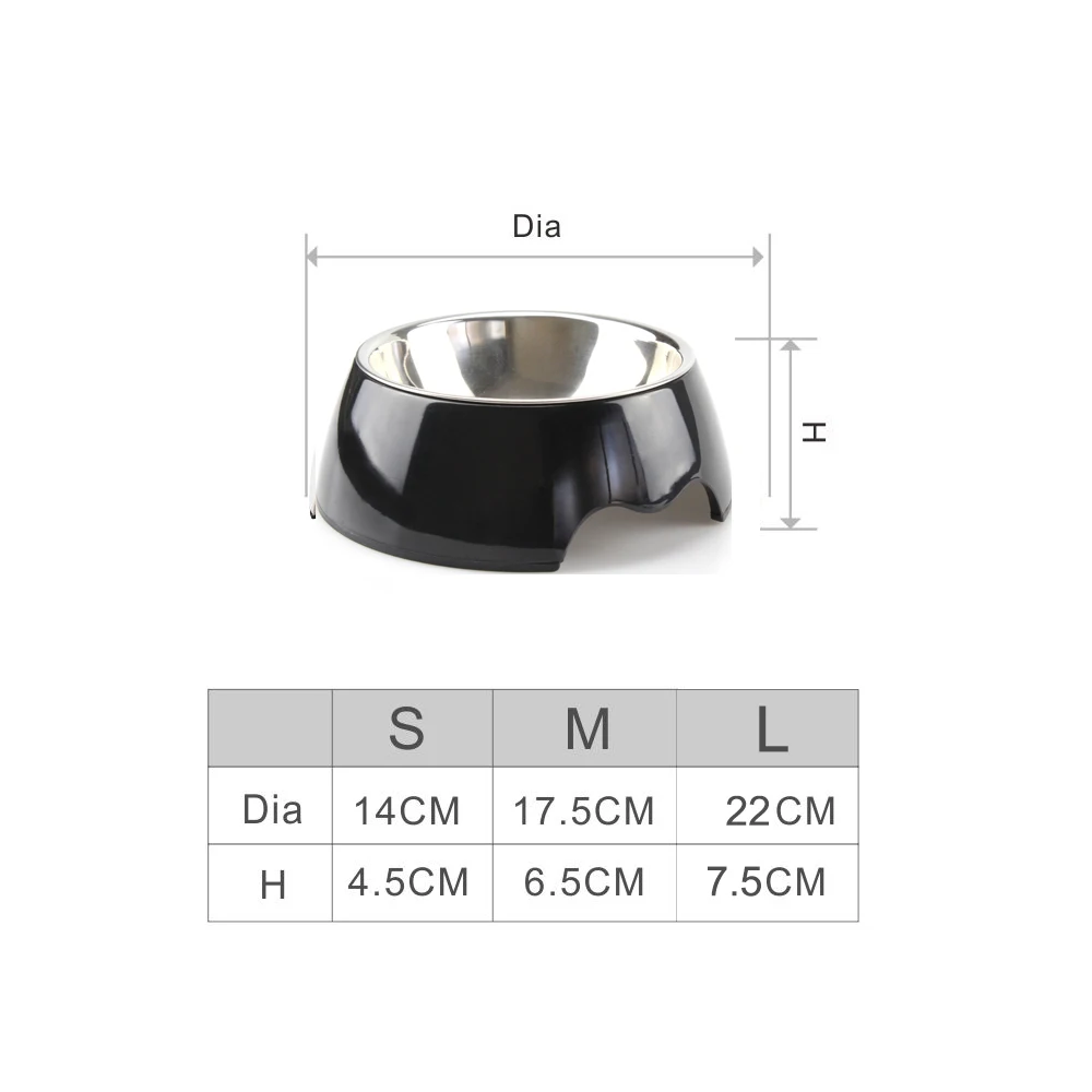 Luxury Stainless Steel Dog Bowl Melamine Portable Water Bowl For Dog Travel Dog Bowl Food Non-slip Bowls For Cats Pink Blue Red