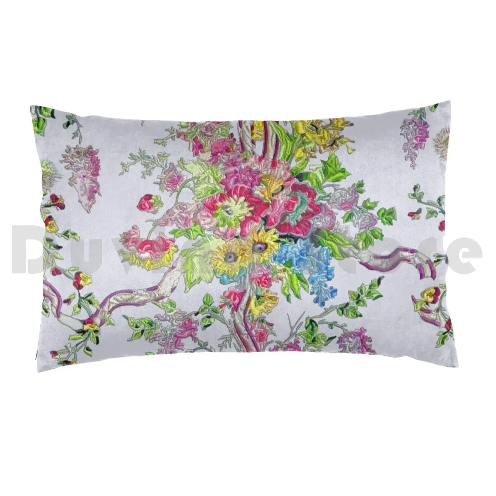 Marie Antoinette's Boudoir Pillow Case Printed 35x50 Baroque Bedroom Feathers Floral Flower French Marie