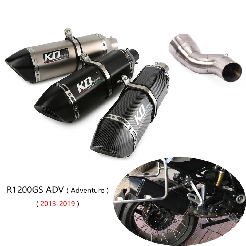 

2013-2019 R1200GS/R1200GS ADV Slip-on Exhaust Set Motorcycle Mid Link Pipe 51mm Muffler Tips Reserve Catalyst Stainless Steel